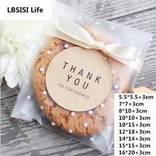 Load image into Gallery viewer, 100pcs 9sizes Frosted Cute Dots Plastic Pack Candy Cookie Soap Cupcake ba