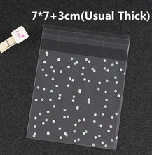 Load image into Gallery viewer, 100pcs 9sizes Frosted Cute Dots Plastic Pack Candy Cookie Soap Cupcake ba