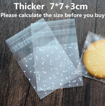 Load image into Gallery viewer, 100pcs 9sizes Frosted Cute Dots Plastic Pack Candy Cookie Soap Cupcake ba
