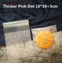 Load image into Gallery viewer, 100pcs 9sizes Frosted Cute Dots Plastic Pack Candy Cookie Soap Cupcake ba